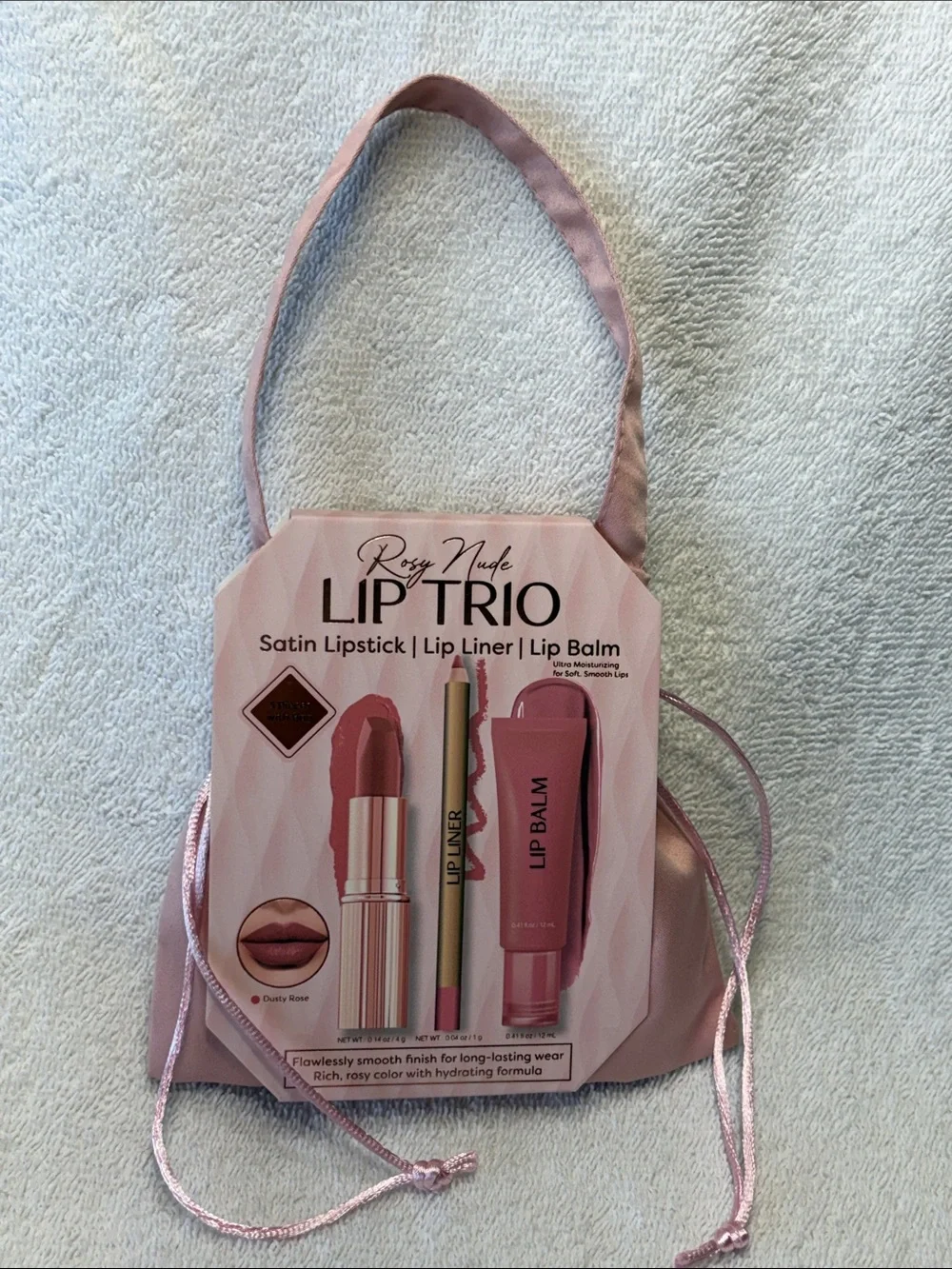 🌻5 for $30🌻 Rosy Nude Lip Trio Satin Lipstick Lip Liner Lip Balm